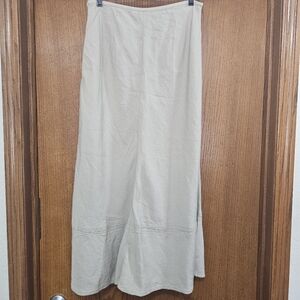 Nic and Zoe Beige Linen Skirt A Line Size 10
